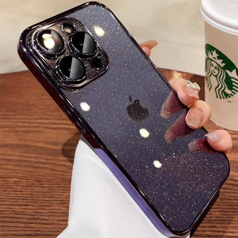 Накладка пластикова GLITTER для iPhone 13 Pro  (фіолетова)-1